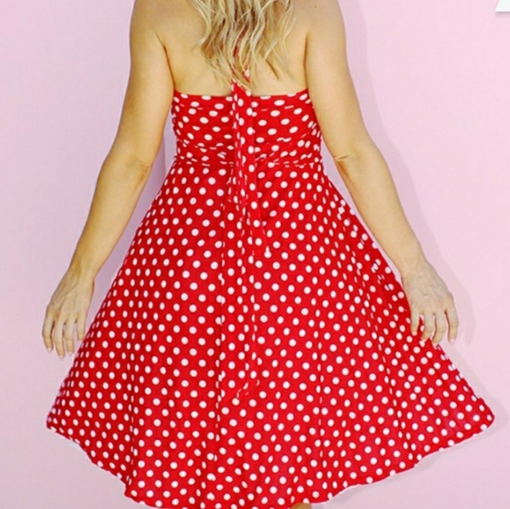 RESERVED Red polka dot dress - Picture 3 of 4